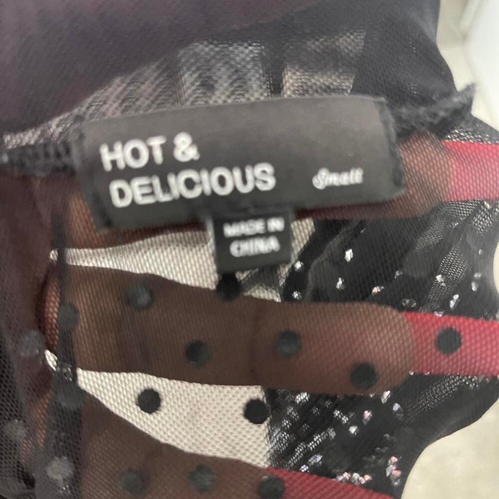 Hot & Delicious Rhinestone Mesh Crop Top - Picture 3 of 3